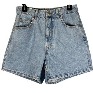 Zara Women's High Waist Light Wash 90's Style Denim Jean Shorts Streetwear 6‎